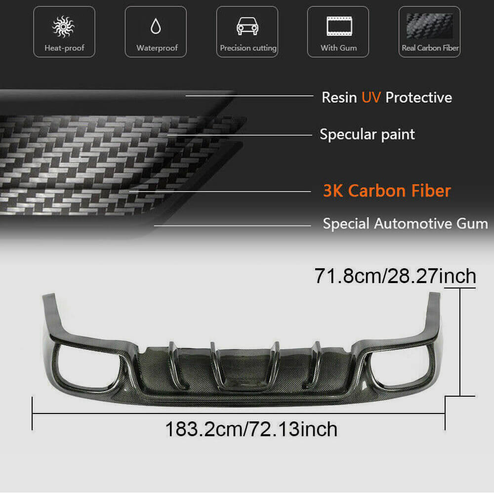 Porsche Panamera 970 Pre-facelift 2010-2013 Rear Bumper Diffuser Carbon Fiber-Ahacarbon