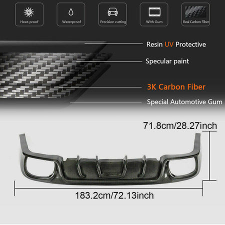 Porsche Panamera 970 Pre-facelift 2010-2013 Rear Bumper Diffuser Carbon Fiber-Ahacarbon
