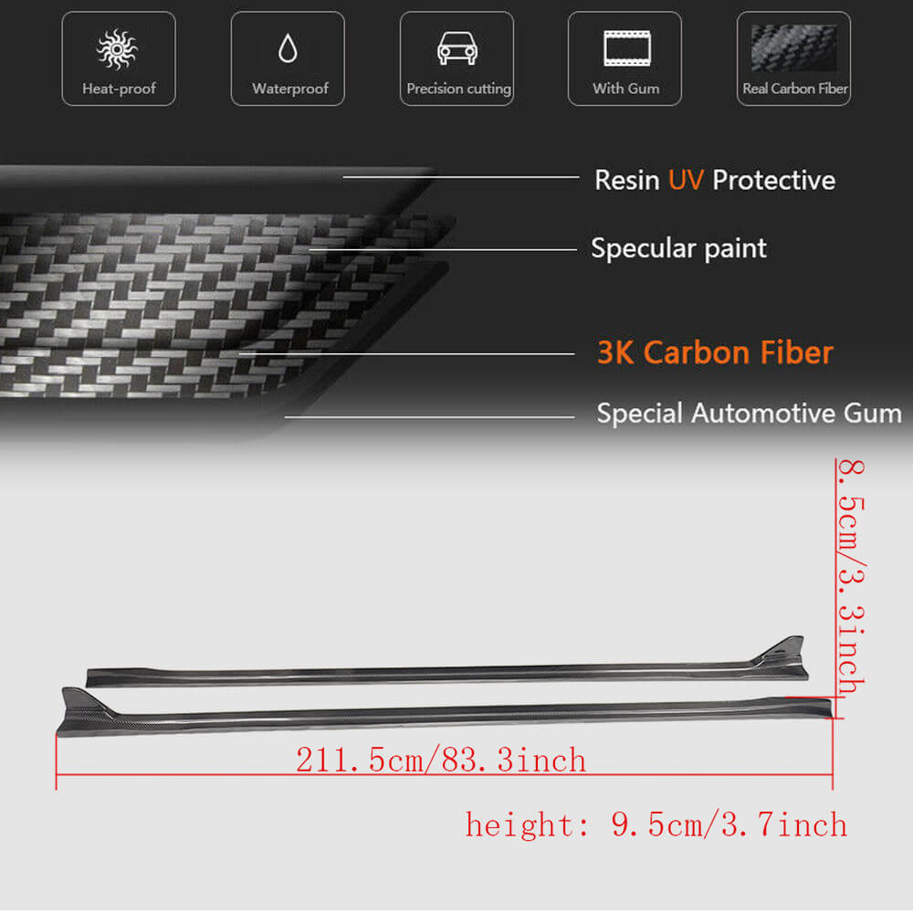 Porsche Panamera 970 Standard Pre-facelift 2010-2013 Side Skirts Carbon fiber-Ahacarbon