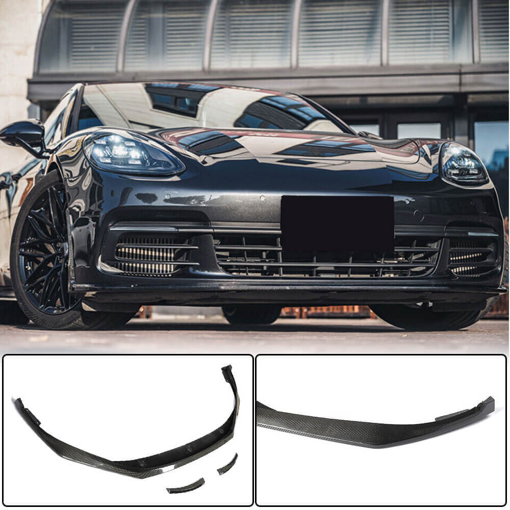 Porsche Panamera 971 2017-2019 Front Bumper Lip Carbon Fiber-Ahacarbon