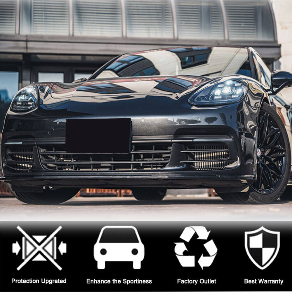 Porsche Panamera 971 2017-2019 Front Bumper Lip Carbon Fiber-Ahacarbon