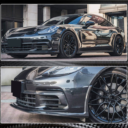 Porsche Panamera 971 2017-2019 Front Bumper Lip Carbon Fiber-Ahacarbon