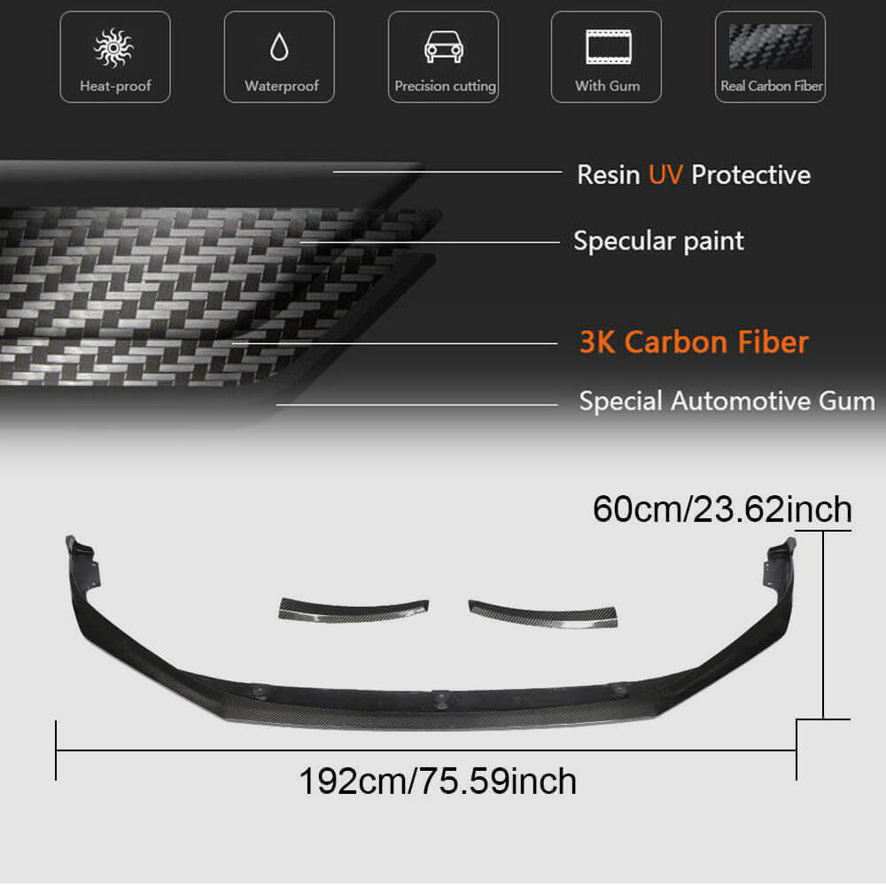 Porsche Panamera 971 2017-2019 Front Bumper Lip Carbon Fiber-Ahacarbon