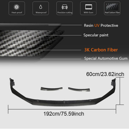 Porsche Panamera 971 2017-2019 Front Bumper Lip Carbon Fiber-Ahacarbon