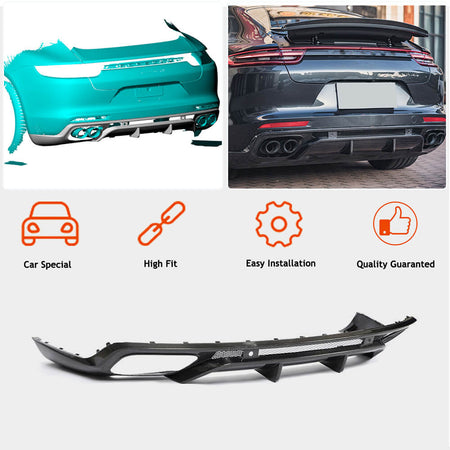 Porsche Panamera 971 2017-2019 Rear Bumper Diffuser Carbon Fiber-Ahacarbon