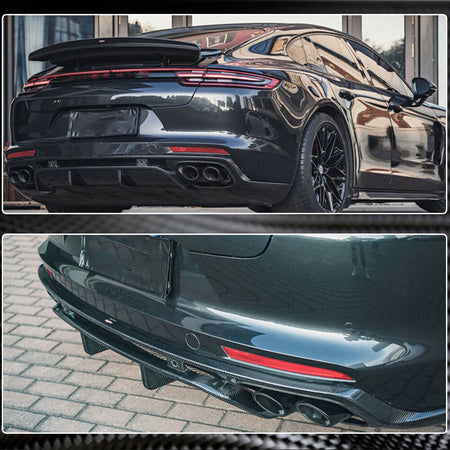 Porsche Panamera 971 2017-2019 Rear Bumper Diffuser Carbon Fiber-Ahacarbon