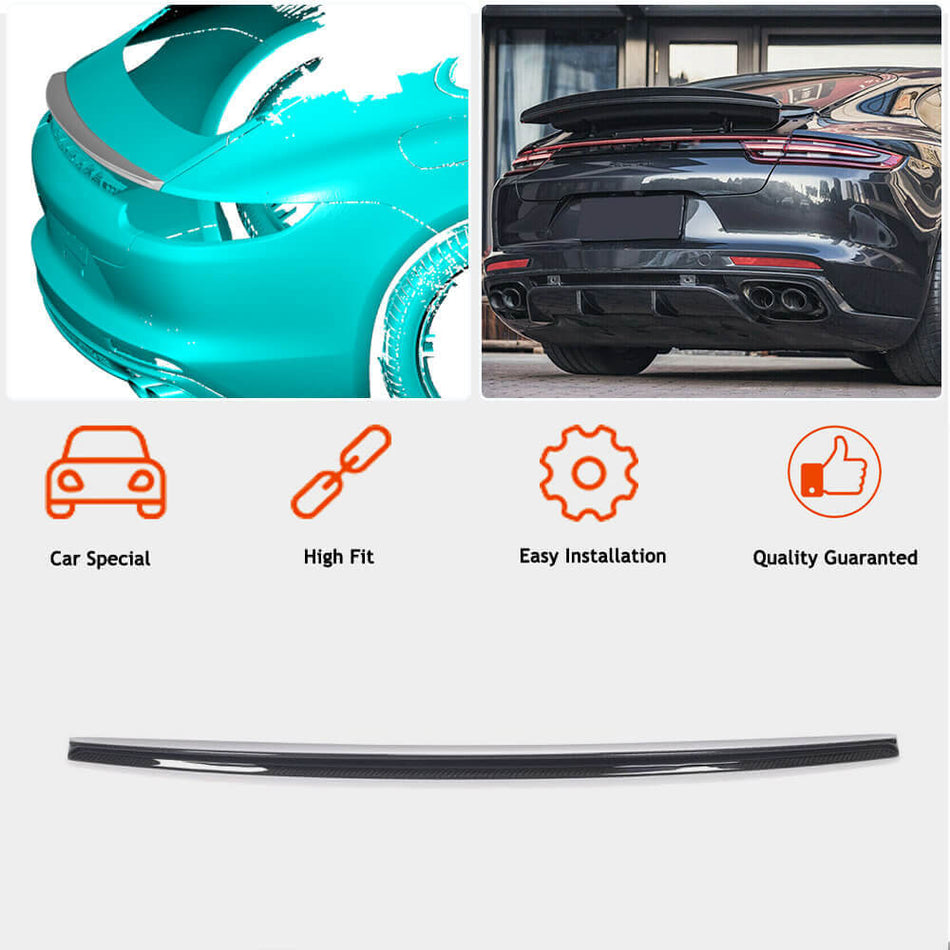 Porsche Panamera 971 2017-2021 Rear Trunk Spoiler Dry Carbon fiber-Ahacarbon