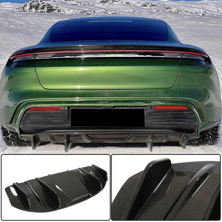 Porsche Taycan 9J1 Base/4/4S 2019-2021 Rear Bumper Diffuser Dry Carbon Fiber-Ahacarbon