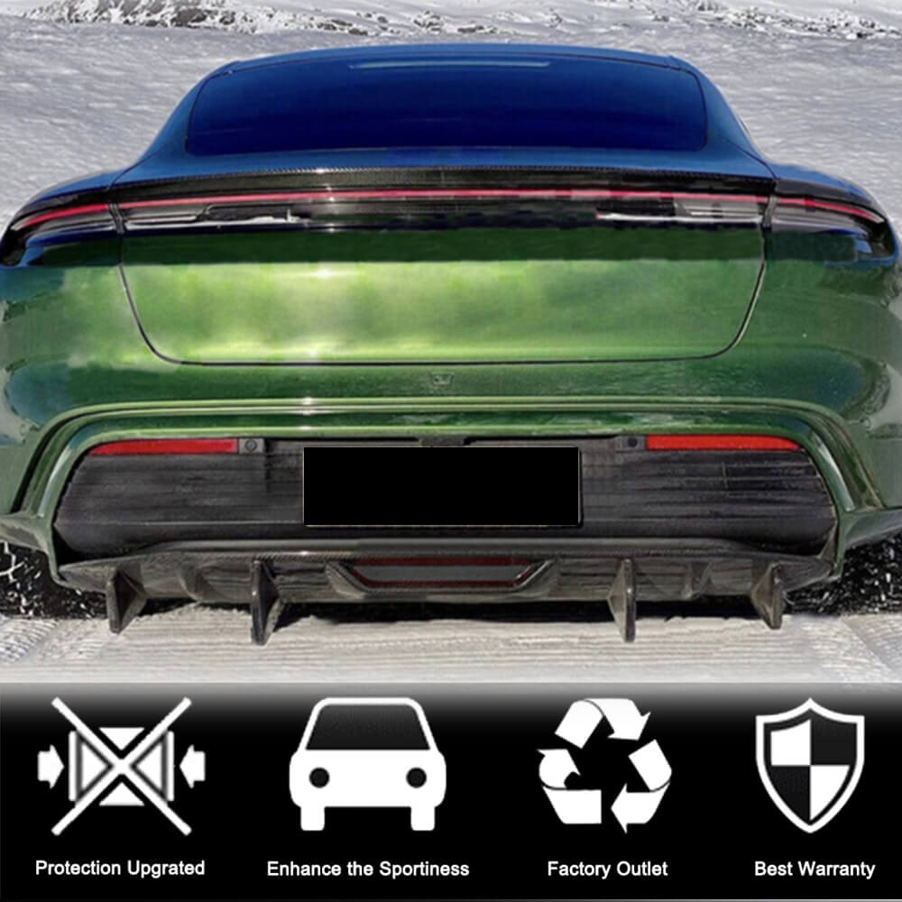 Porsche Taycan 9J1 Base/4/4S 2019-2021 Rear Bumper Diffuser Dry Carbon Fiber-Ahacarbon