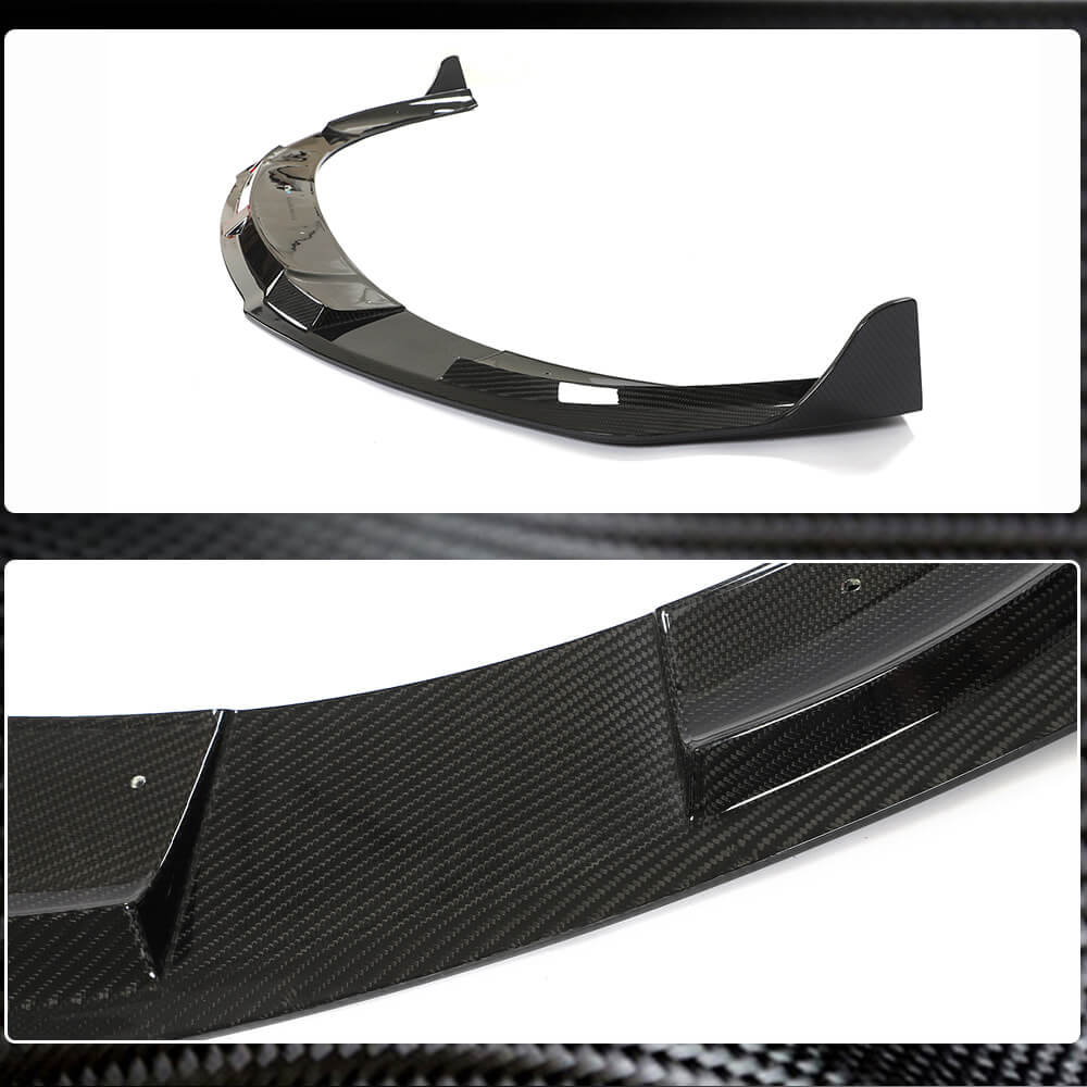 Porsche Taycan 9J1 Turbo S 2019UP Front Bumper Lip Dry Carbon Fiber-Ahacarbon