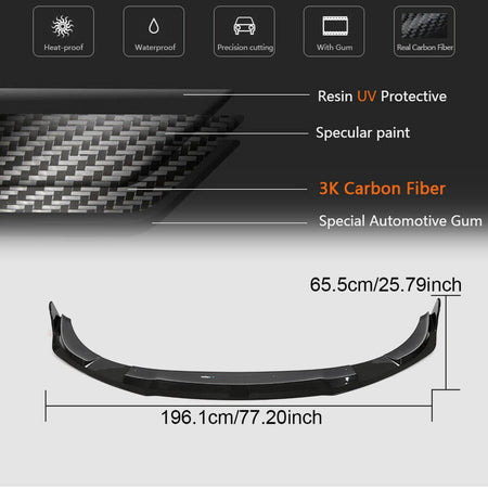 Porsche Taycan 9J1 Turbo S 2019UP Front Bumper Lip Dry Carbon Fiber-Ahacarbon