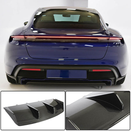 Porsche Taycan 9J1 Turbo S 2019-2021 Rear Bumper Diffuser Dry Carbon Fiber-Ahacarbon