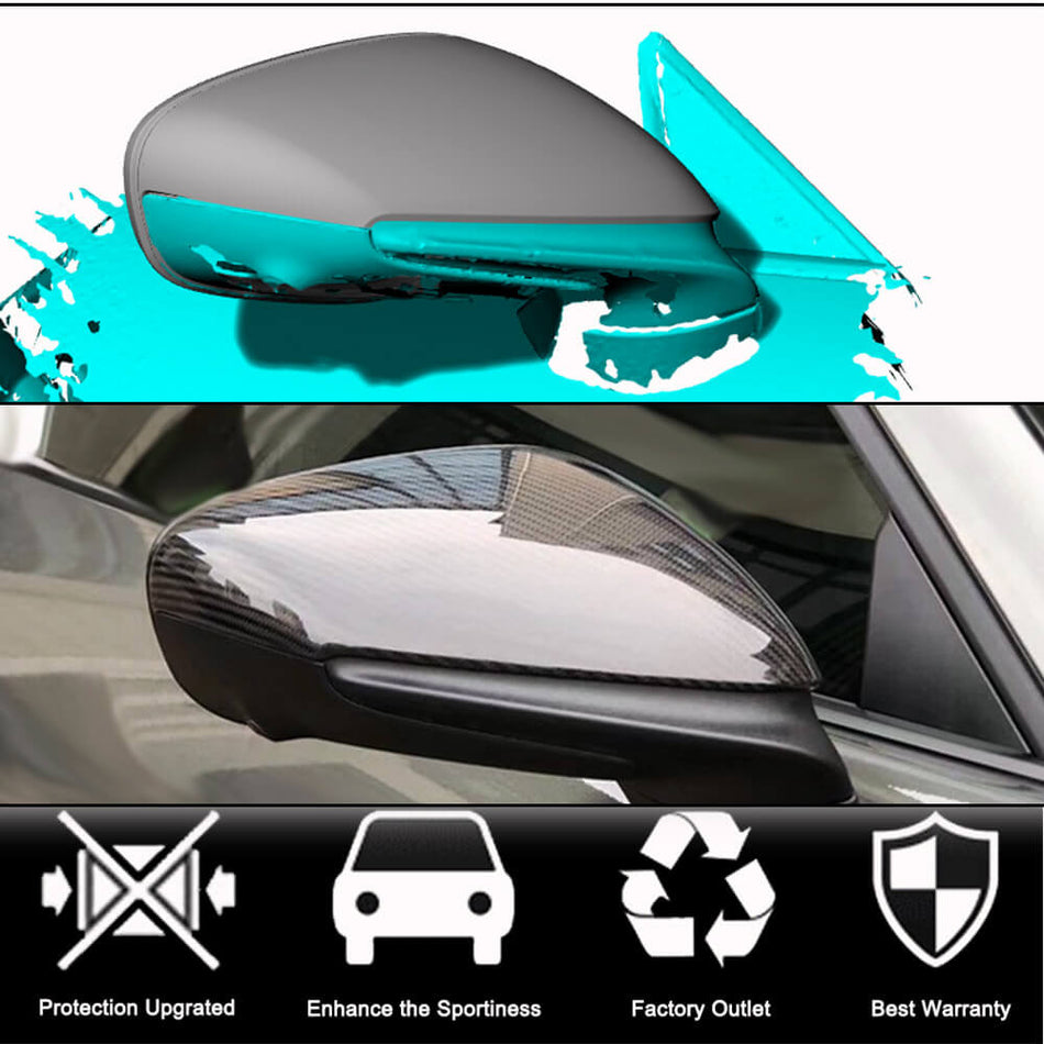 Porsche Taycan 9J1 Turbo S 2019-2021 Mirror Covers Replacment Style Dry Carbon Fiber-Ahacarbon