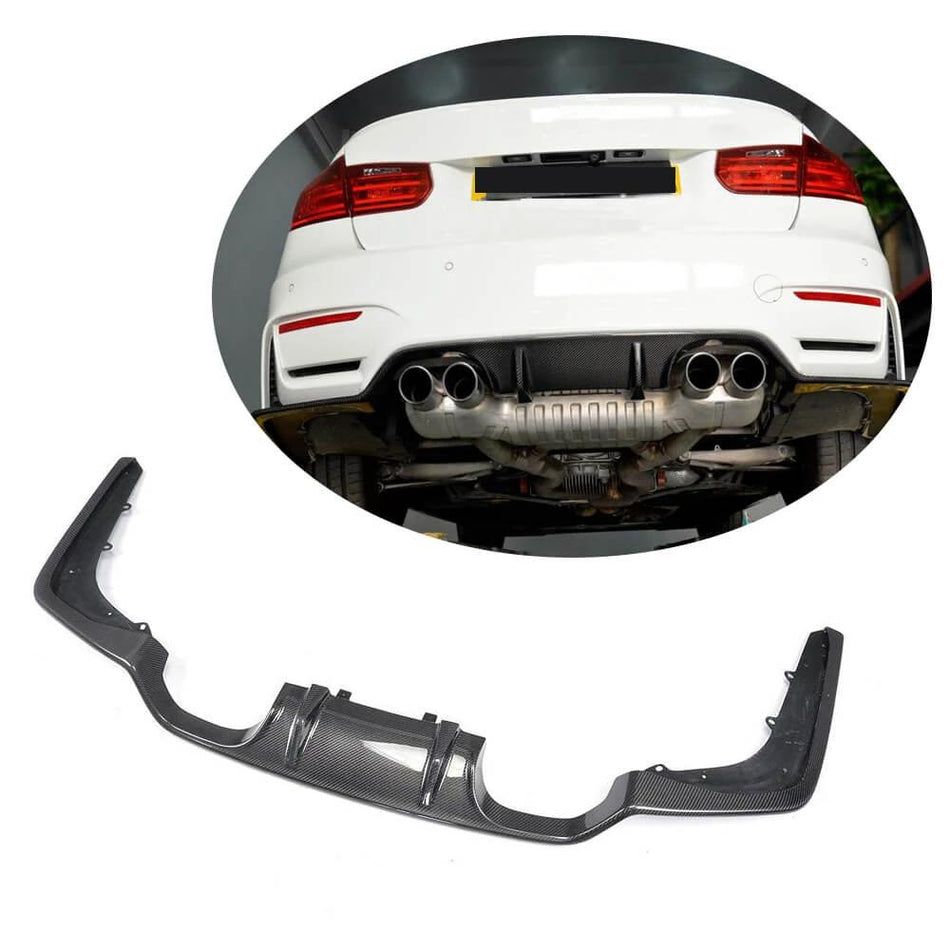 BMW F80 M3 F82 F83 M4 2014-2020 Rear Bumper Diffuser Carbon Fiber-Ahacarbon
