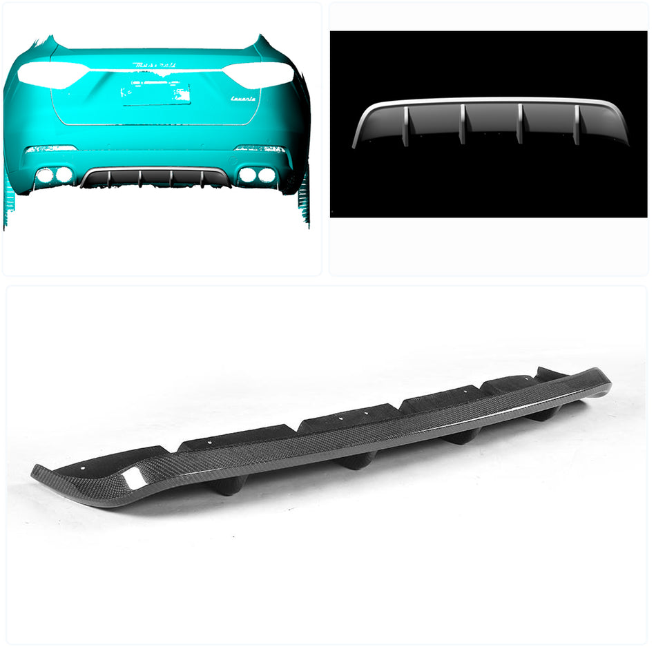 Maserati Levante 2016-2020 Rear Bumper Diffuser Carbon Fiber-Ahacarbon