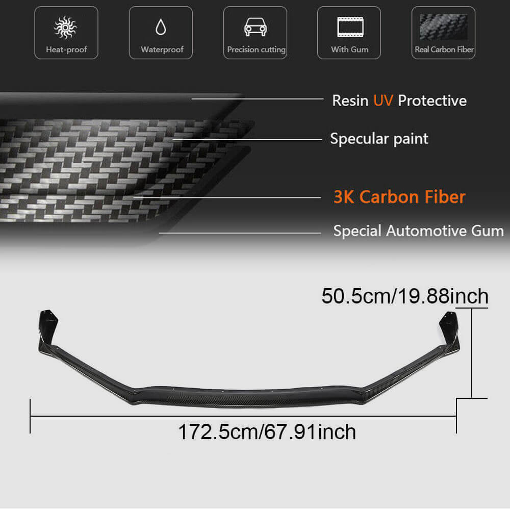 Subaru BRZ Coupe 2017-2019 Front Bumper Lip Carbon Fiber-Ahacarbon