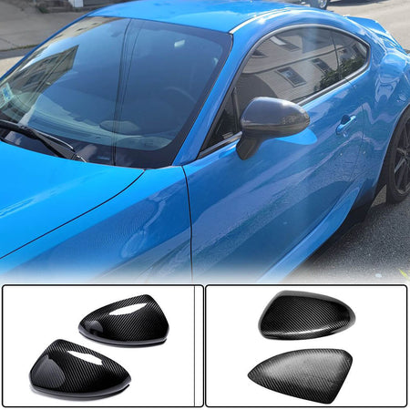 Subaru BRZ Toyota GR86 2022+ Add-on Mirror Covers Pair Dry Carbon Fiber-Ahacarbon