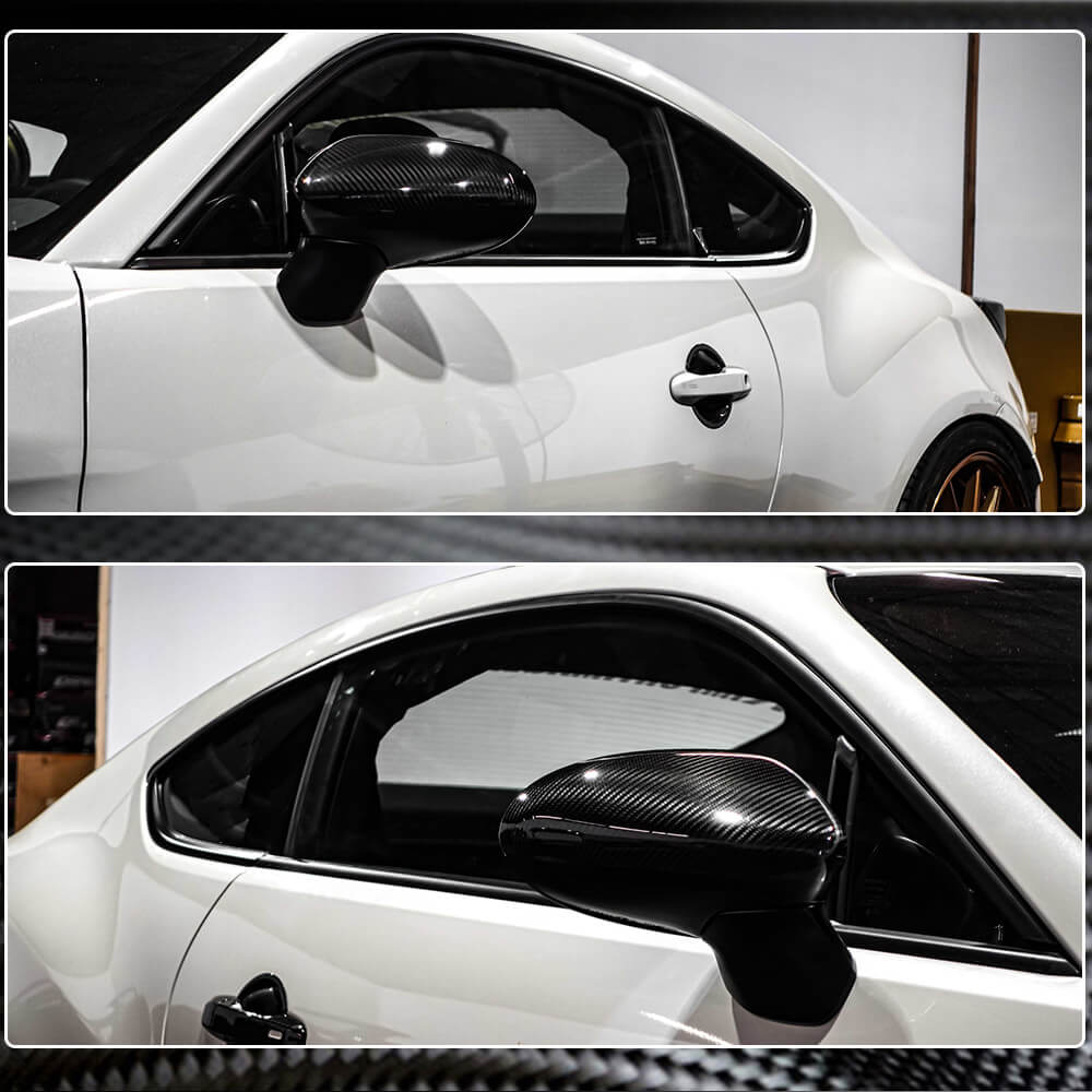 Subaru BRZ Toyota GR86 2022+ Add-on Mirror Covers Pair Dry Carbon Fiber-Ahacarbon