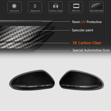 Subaru BRZ Toyota GR86 2022+ Add-on Mirror Covers Pair Dry Carbon Fiber-Ahacarbon