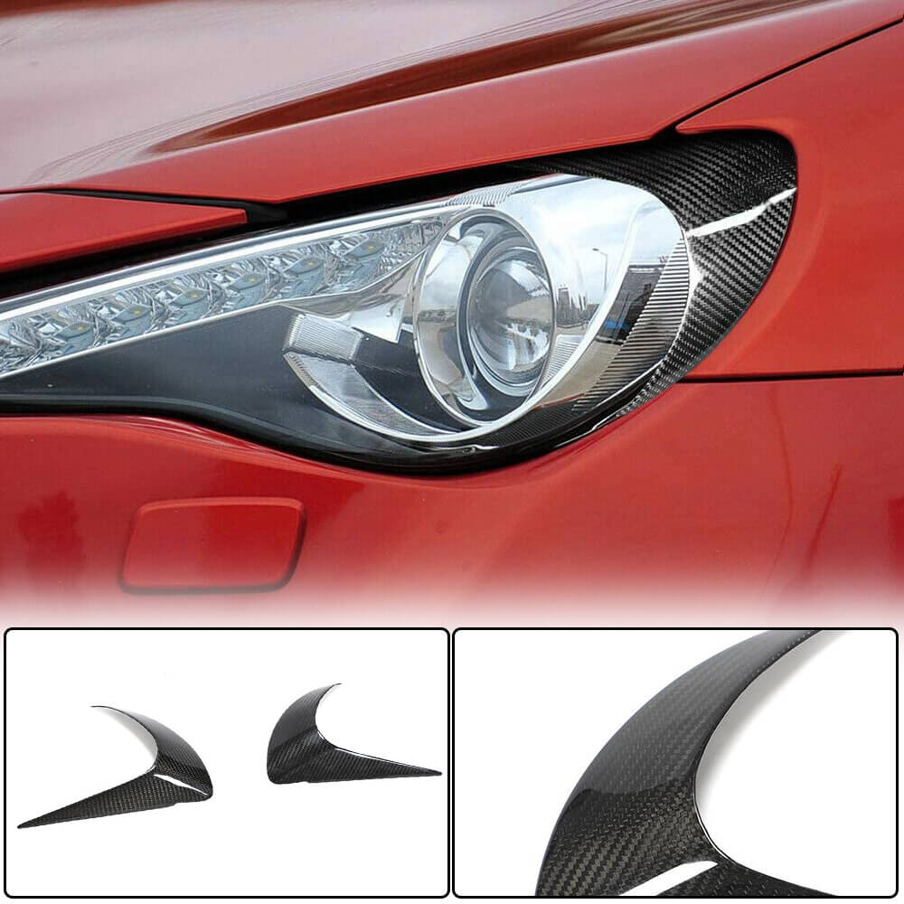 For Subaru BRZ Toyota GT86 FT86 Scion FR-S Dry Carbon Fiber Front Headlight Eyelid Eyebrows-Ahacarbon