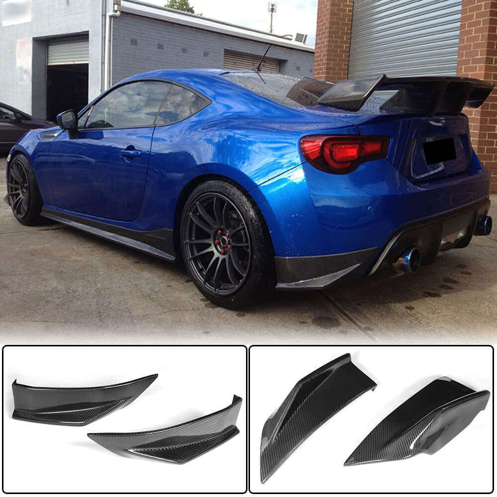 Subaru BRZ Toyota GT86 FT86 Scion FR-S Rear Bumper Splitters Carbon Fiber-Ahacarbon