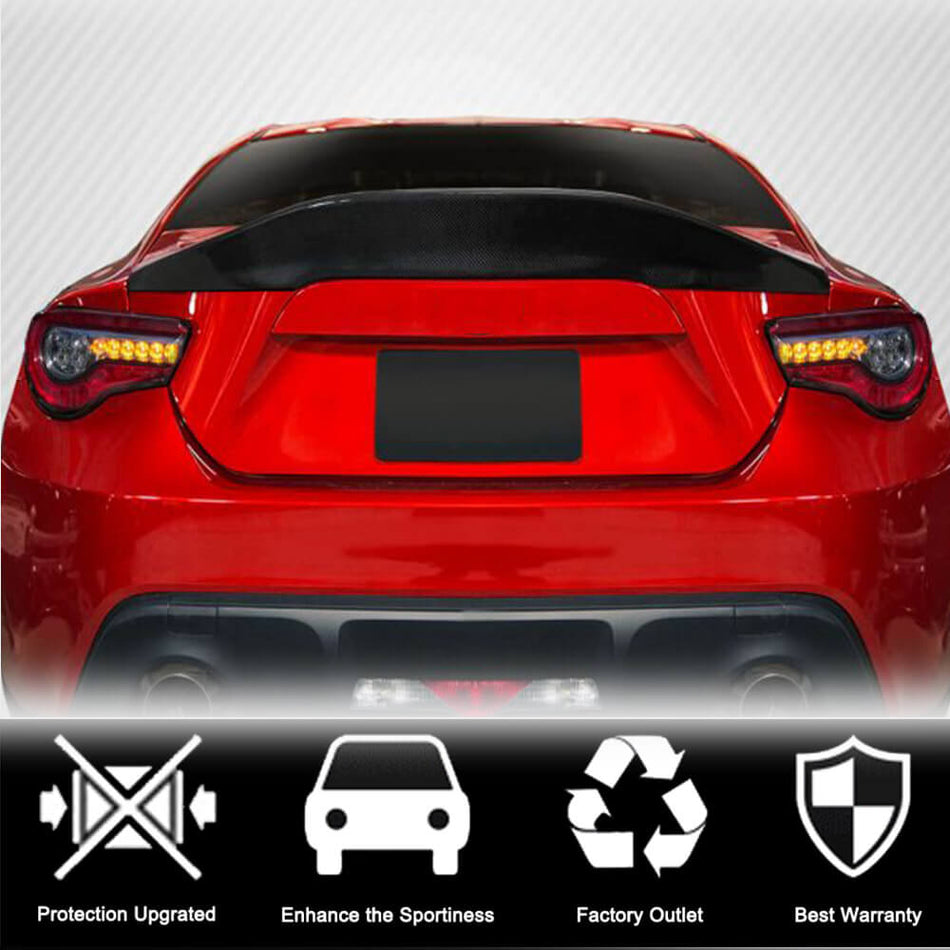 Subaru BRZ Toyota GT86 FT86 Scion FR-S Rear Trunk Spoiler Carbon Fiber-Ahacarbon