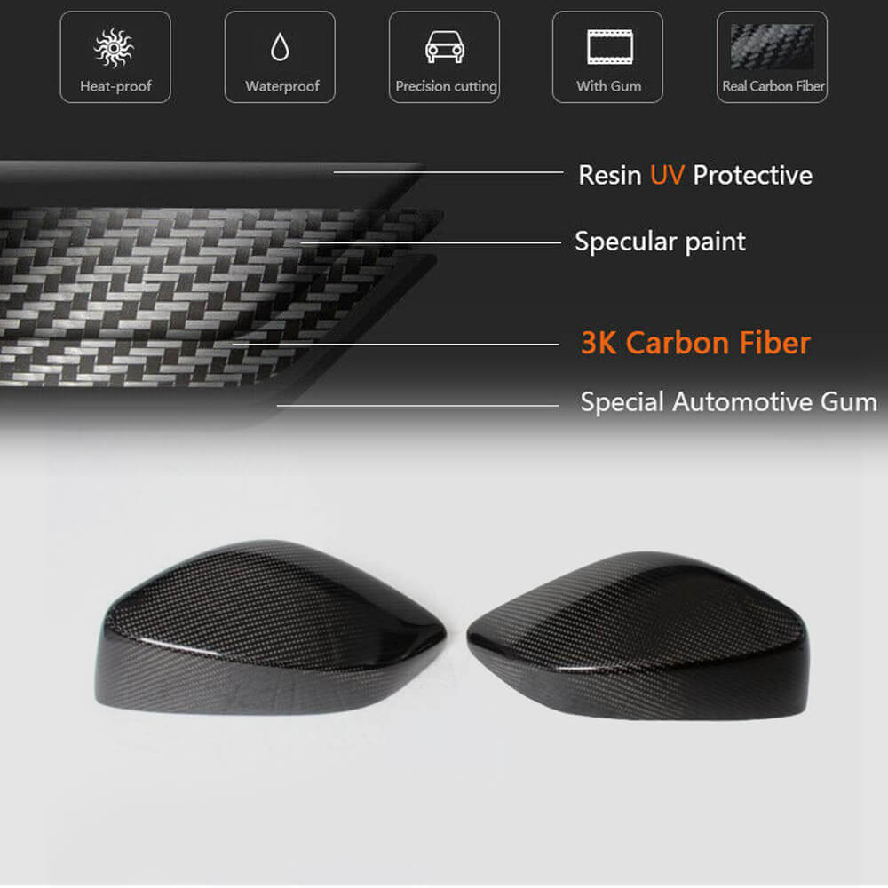 Subaru BRZ Toyota GT86 FT86 Scion FR-S Mirror Covers Add-on Style Carbon Fiber-Ahacarbon