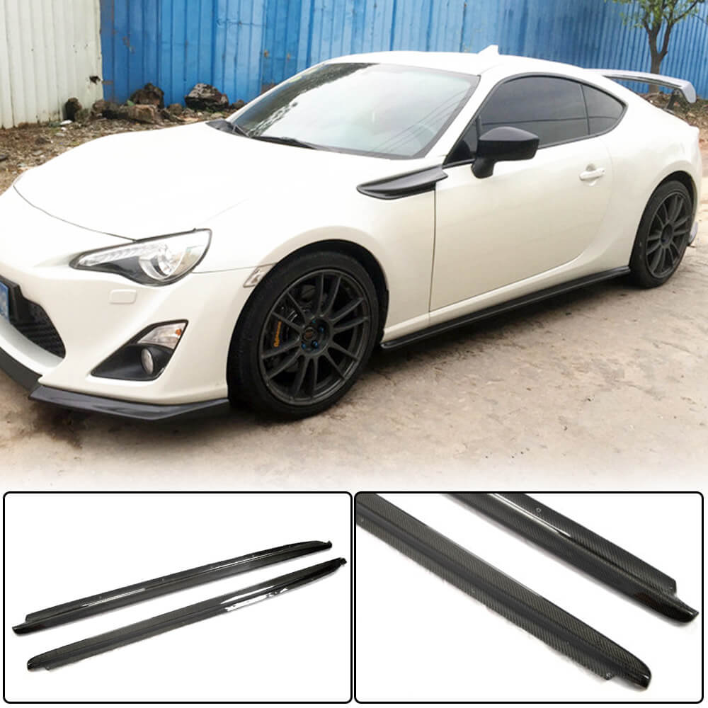 For Subaru BRZ Toyota GT86 FT86 Scion FR-S Carbon Fiber Side Skirts Door Rocker Panels Extension Lip-Ahacarbon