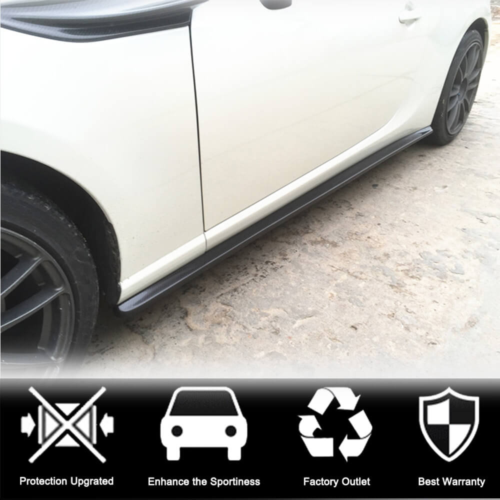 For Subaru BRZ Toyota GT86 FT86 Scion FR-S Carbon Fiber Side Skirts Door Rocker Panels Extension Lip-Ahacarbon