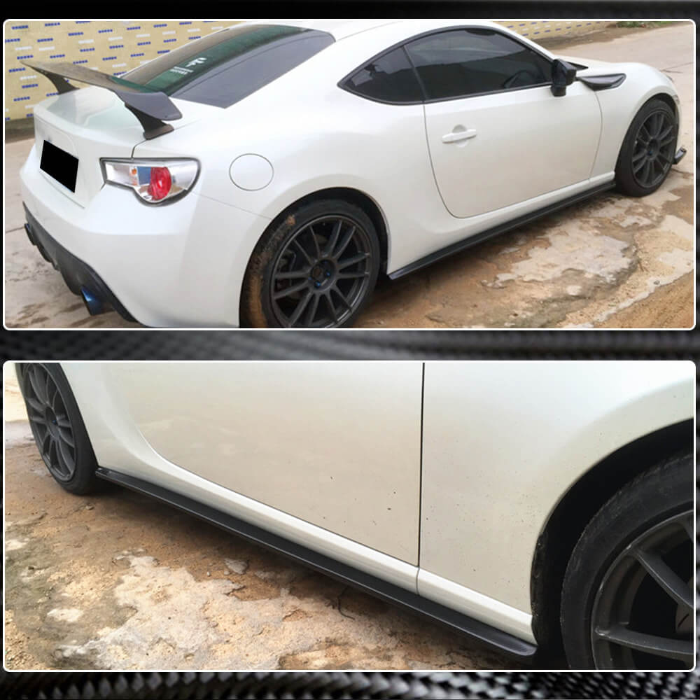 For Subaru BRZ Toyota GT86 FT86 Scion FR-S Carbon Fiber Side Skirts Door Rocker Panels Extension Lip-Ahacarbon