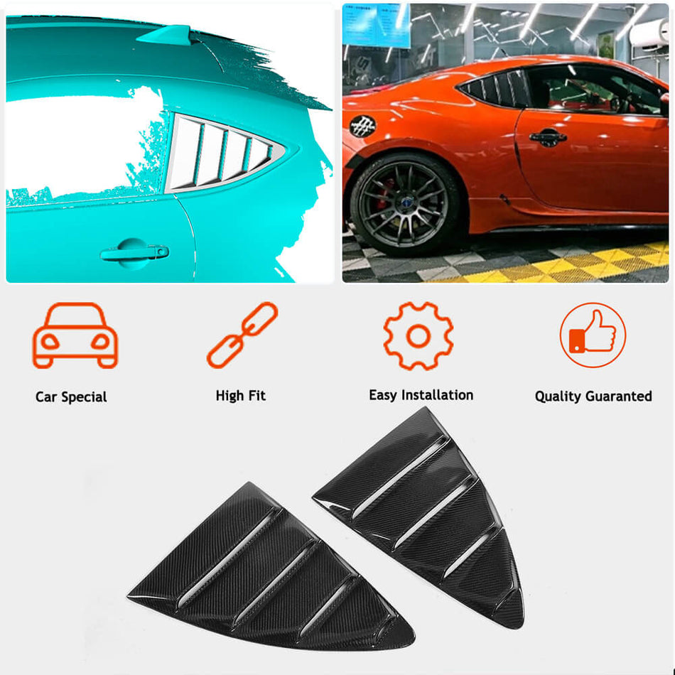 Subaru BRZ Toyota GT86 FT86 Scion FR-S Rear Window Fender Scoops Dry Carbon Fiber-Ahacarbon