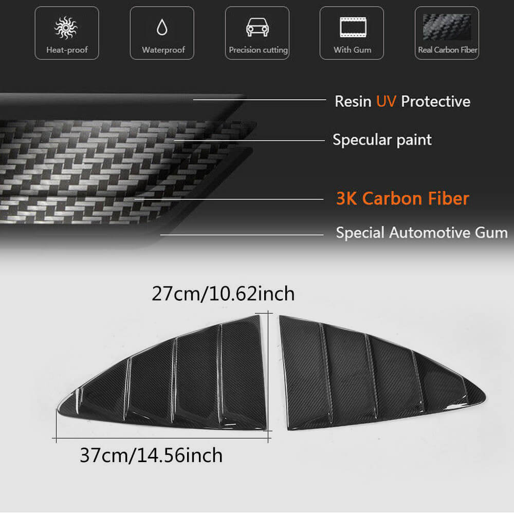 Subaru BRZ Toyota GT86 FT86 Scion FR-S Rear Window Fender Scoops Dry Carbon Fiber-Ahacarbon