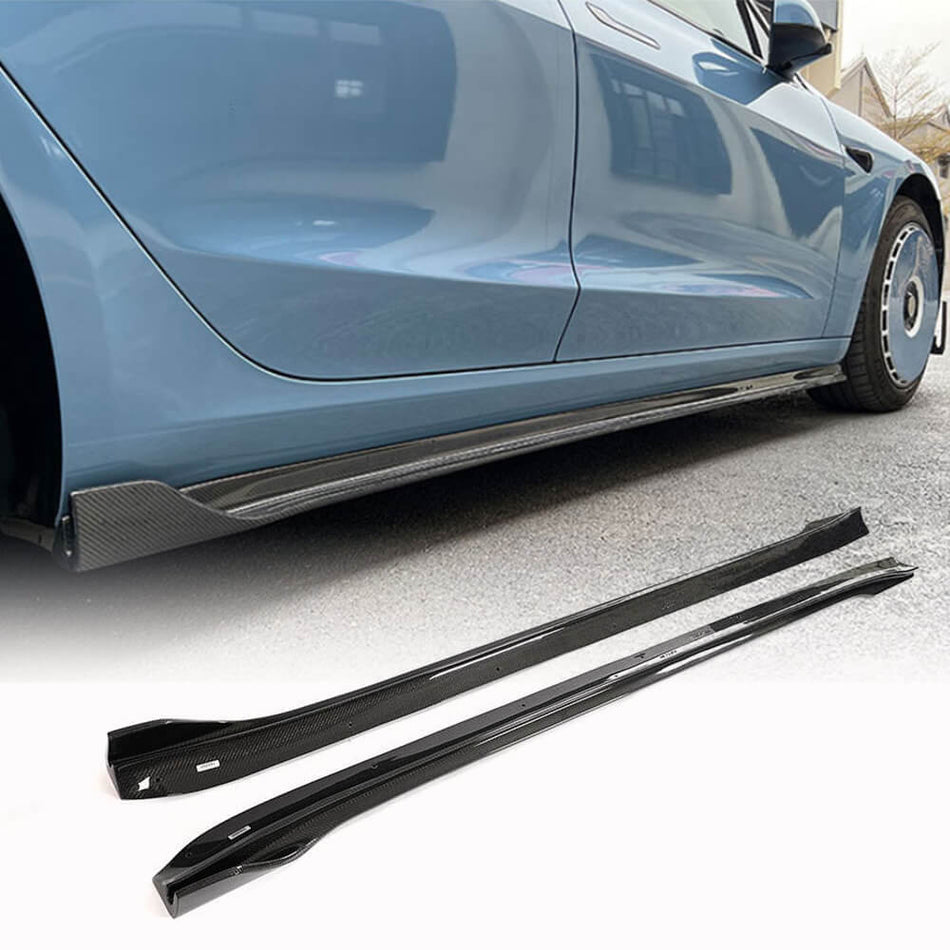 Tesla Model 3 2018-2020 Side Skirts Carbon Fiber-Ahacarbon