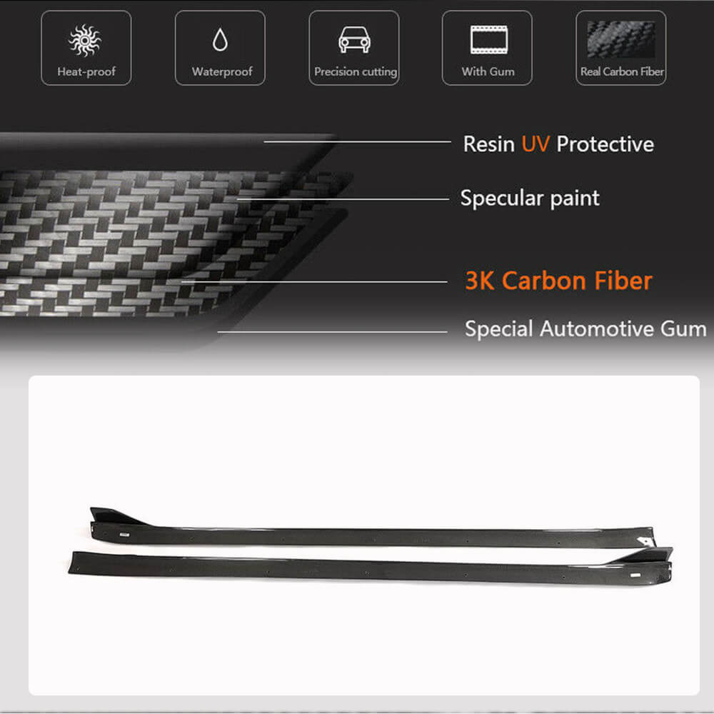 Tesla Model 3 2018-2020 Side Skirts Carbon Fiber-Ahacarbon