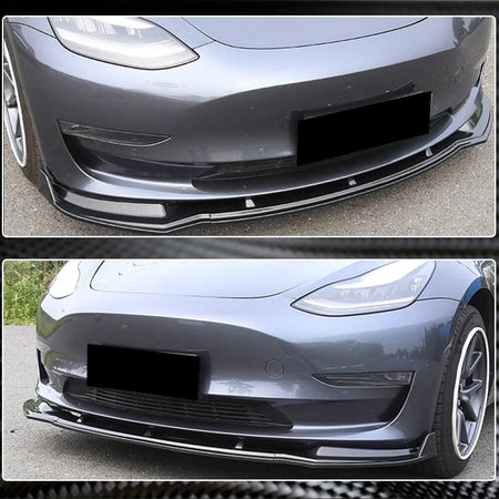 Tesla Model 3 2016-2022 Front Bumper Lip Carbon Fiber-Ahacarbon