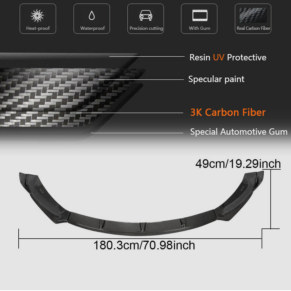 Tesla Model 3 2016-2022 Front Bumper Lip Carbon Fiber-Ahacarbon
