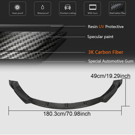 Tesla Model 3 2016-2022 Front Bumper Lip Carbon Fiber-Ahacarbon
