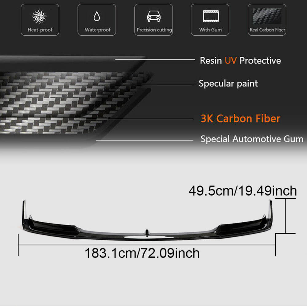 Tesla Model 3 2016-2022 Front Bumper Lip Carbon Fiber-Ahacarbon