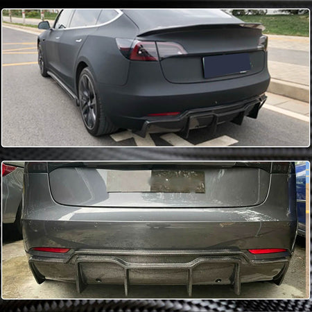 Tesla Model 3 2016-2023 Rear Bumper Diffuser Carbon Fiber/FRP-Ahacarbon