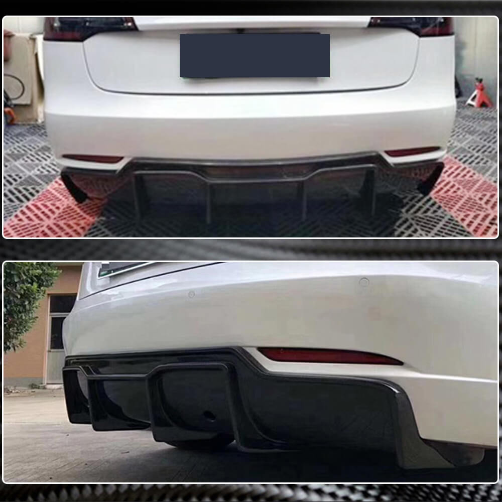 Tesla Model 3 2016-2023 Rear Bumper Diffuser Carbon Fiber/FRP-Ahacarbon