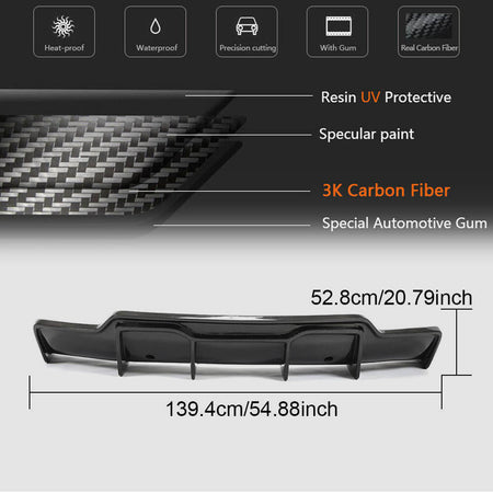 Tesla Model 3 2016-2023 Rear Bumper Diffuser Carbon Fiber/FRP-Ahacarbon
