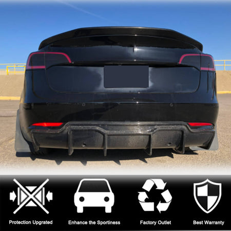 Tesla Model 3 2016-2022 Rear Bumper Diffuser Carbon Fiber-Ahacarbon