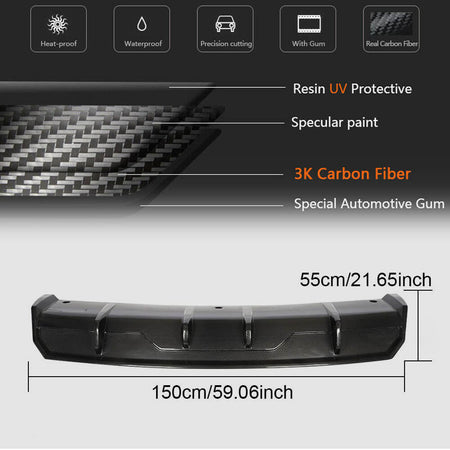 Tesla Model 3 2016-2022 Rear Bumper Diffuser Carbon Fiber-Ahacarbon