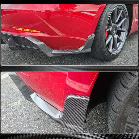 Tesla Model 3 2017-2022 Rear Bumper Splitters Carbon Fiber-Ahacarbon