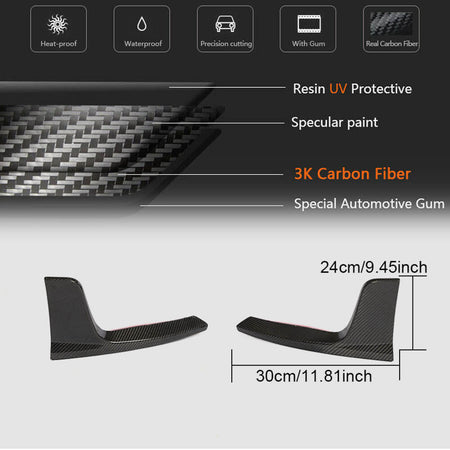 Tesla Model 3 2017-2022 Rear Bumper Splitters Carbon Fiber-Ahacarbon