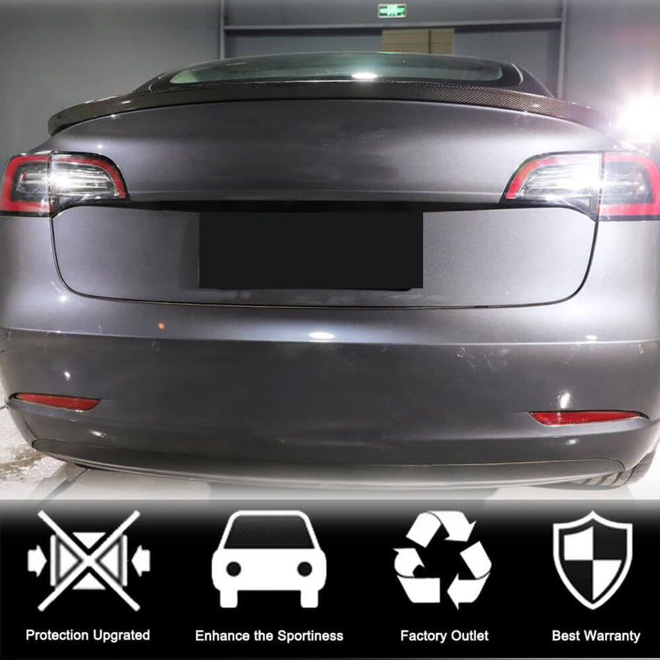For Tesla Model 3 2016-2022 Rear Trunk Spoiler Carbon Fiber-Ahacarbon