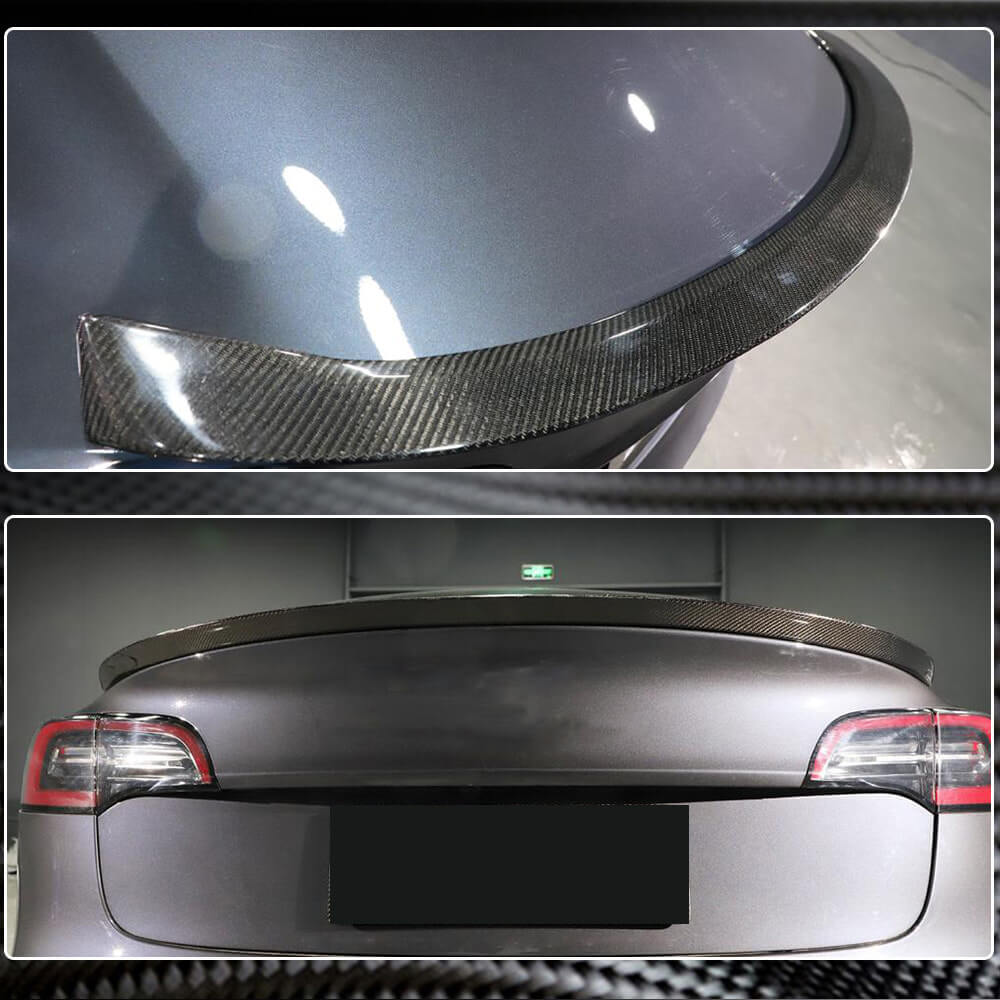 For Tesla Model 3 2016-2022 Rear Trunk Spoiler Carbon Fiber-Ahacarbon