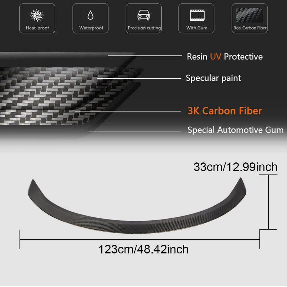 For Tesla Model 3 2016-2022 Rear Trunk Spoiler Carbon Fiber-Ahacarbon