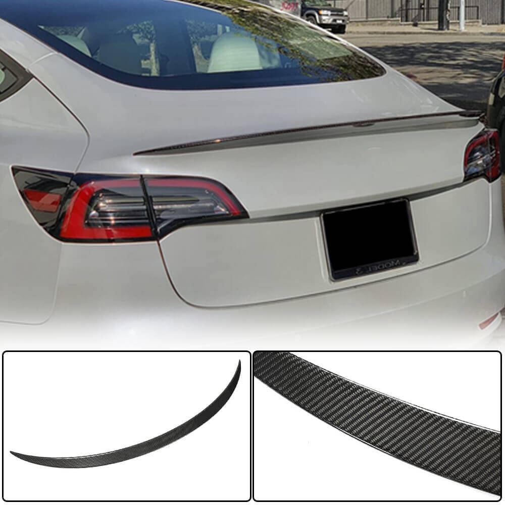 Tesla Model 3 Sedan 2016-2022 Rear Trunk Spoiler Carbon Fiber-Ahacarbon