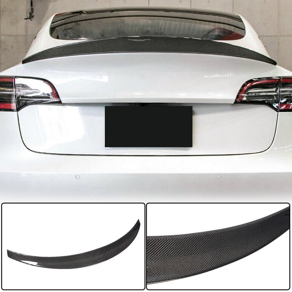 Tesla Model 3 Sedan 4-Door 2016-2022 Rear Trunk Spoiler Carbon Fiber-Ahacarbon